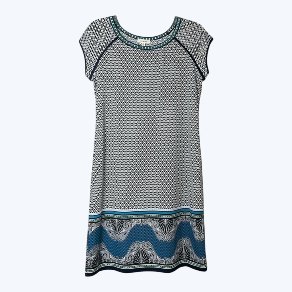 Max Studio Cap Sleeve Patterned Sheath Mini Dress S